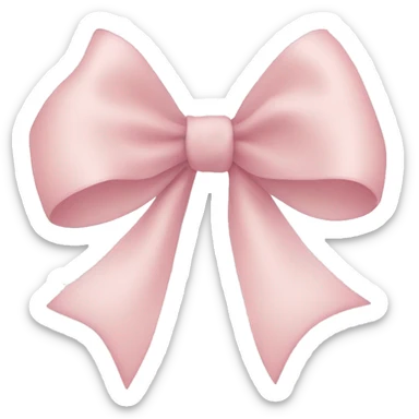 Light pink thin ribbon bow sticker