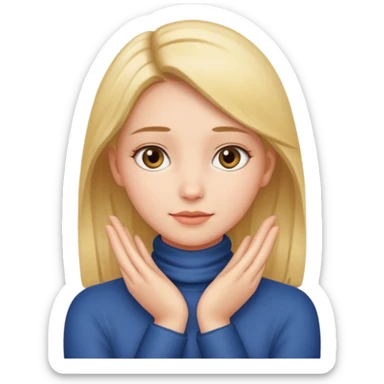 girl with her hands around her neck sticker