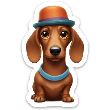 Sausage dog wearing a hat sticker