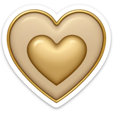 Beige heart with gold outline sticker