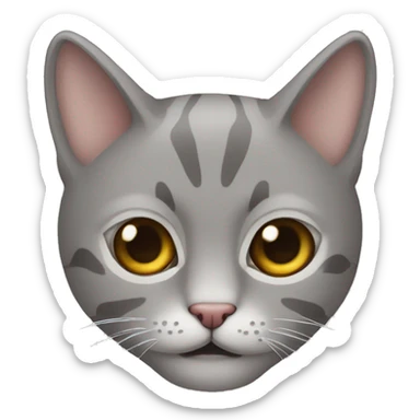 Gato gris con ojos marrones sticker