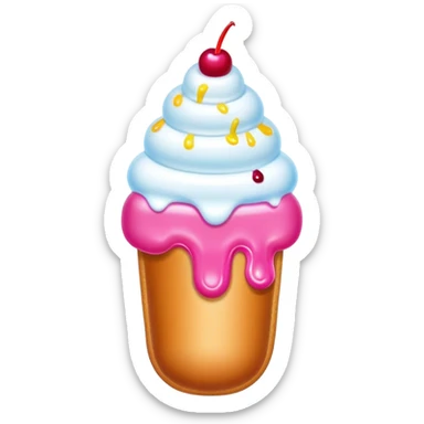 Melting neon ice cream hot dog sundae sticker