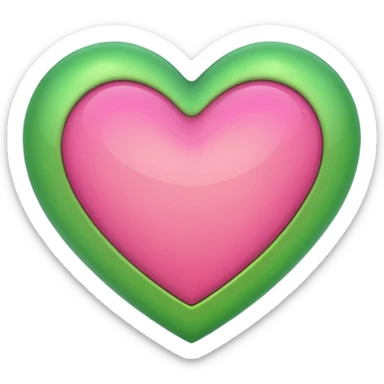 Verde e rosa cuore sticker