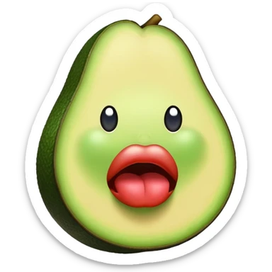 Aguacate con labios grandes sticker