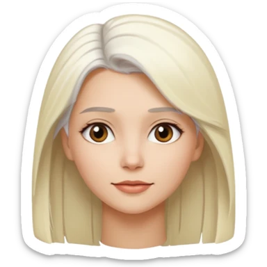 Güzel sarışın bir kadın kıyafeti beyaz saçları düz sticker