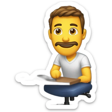 problem exists between computer and chair sticker