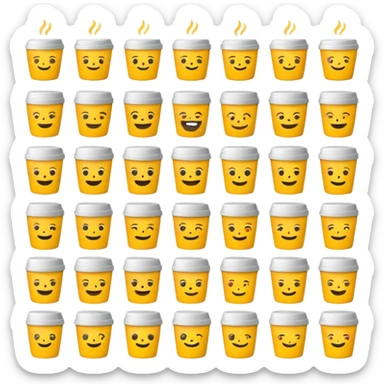 Эмодзи пак в Telegram для кофейной компании LABEL. Цветовая палитра: #FFFFFF, #F7FD02, #D3D3D3, # 242424 sticker