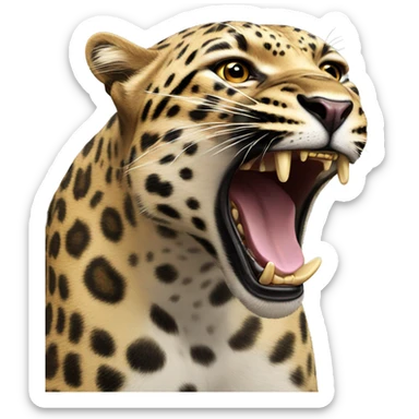 Leopard roaring sticker