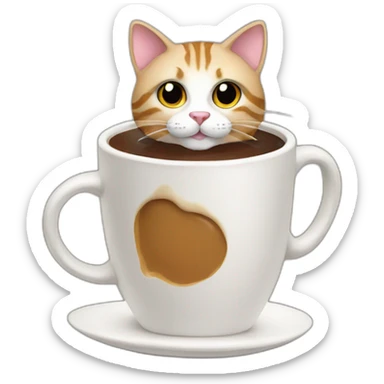 cat coffee sticker