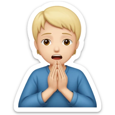 begging and pleading with clasped hands and open mouth sticker