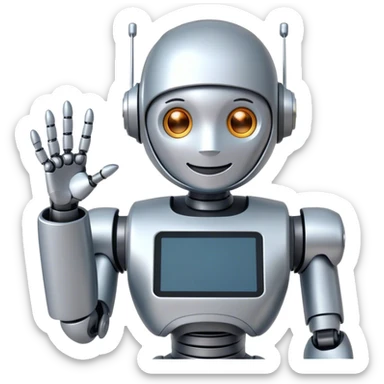 A friendly robot AI SMM specialist sticker