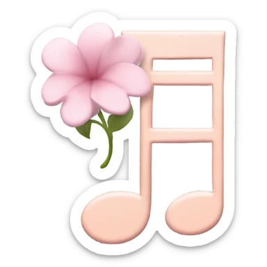Pale pink music note with pale pink flower  sticker