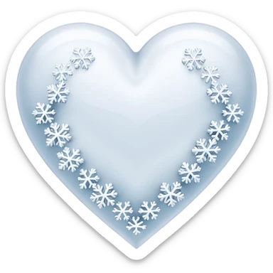 Snow heart sticker