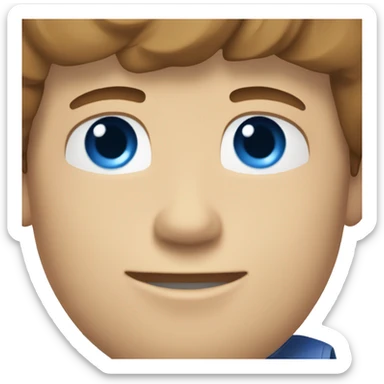 guy with brown hair to the left, blue eyes and light skin sticker