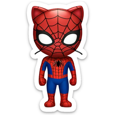 hello kitty in a spiderman suit sticker
