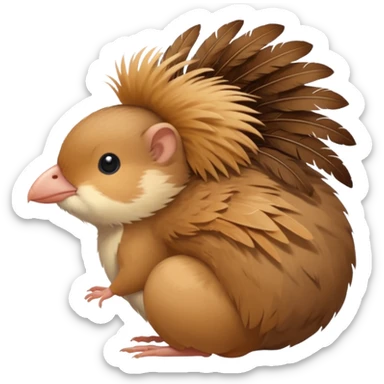 A bird on a gerbil’s back sticker