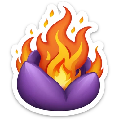 plain purple no orange color fire sticker