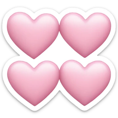 Three light pink hearts  sticker