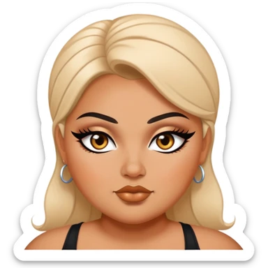 pretty plus size baddie with eyeliner  sticker