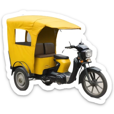 Yellow rikshaw in India sticker