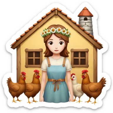 A rustic house with chicken and a hippy life sticker