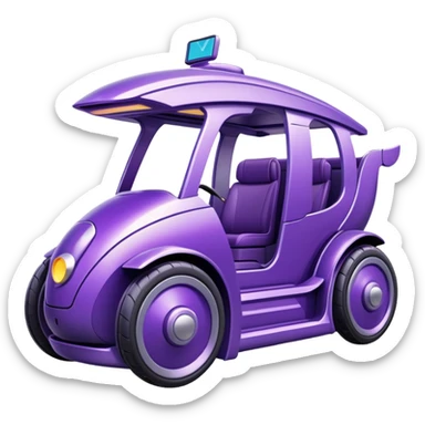 Semi futuristic chariot that’s purple and related to banking and fintech sticker
