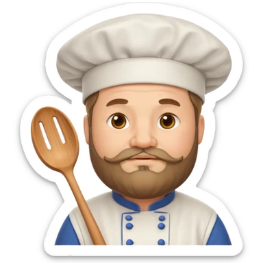medieval fat, middle-aged, bearded chef emoji sticker