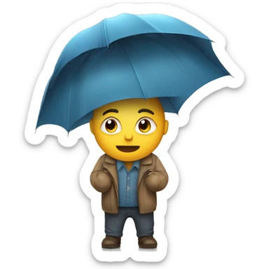 un hommes sous la pluie  sticker