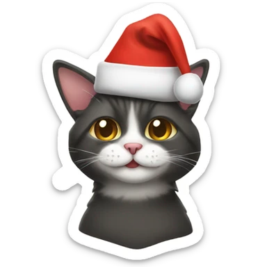 christmas hat cat sticker