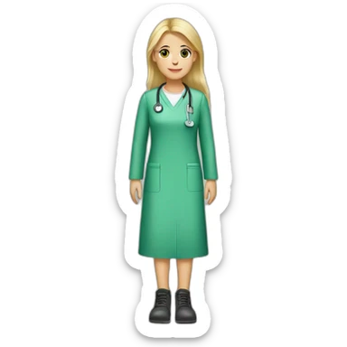 Enfermera rubia zapatos verdes sticker