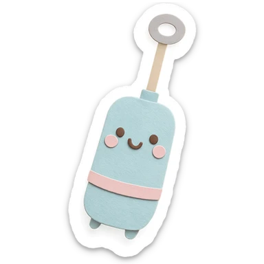cute milk frother, full body, smiling face, soft pastel kawaii style sticker