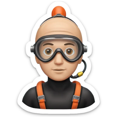PATOGER le plongeur sous marin qui n'a pas de cheveux sticker