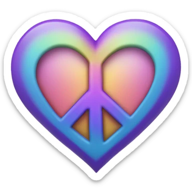 Purple rainbow heart it’s a peace sign  sticker