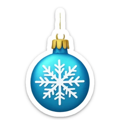 Snowflake Christmas bauble sticker