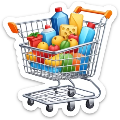 ecommerce shopping cart with items sticker