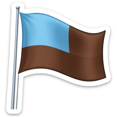 A flag with light blue and chocolate colour sticker