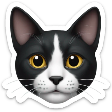 tuxedo cat with black spot next to nose sticker