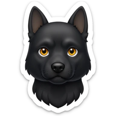 black dog black eyes sticker