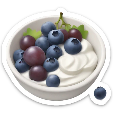 yoghurt bowl with grapes and blueberries sticker
