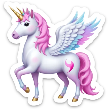 unicorn standing with wings sticker