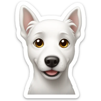 White dog  sticker