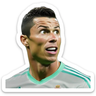 cristiano ronaldo shocking expression ultra hd sticker