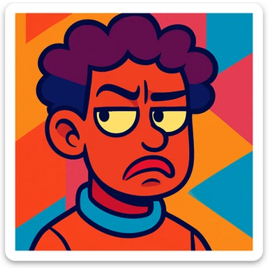 judgemental side eye, expressive face, vibrant toon style sticker