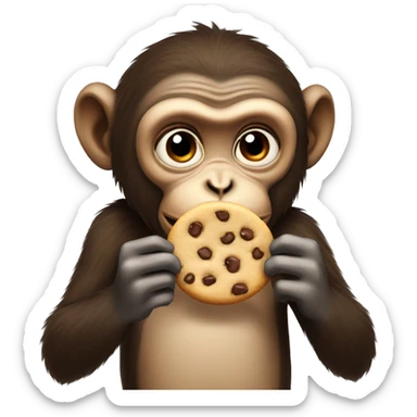 Monkey eating cookies sticker