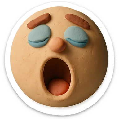 yawning face with pastel colors sticker