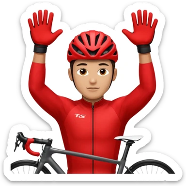 Racer + red jersey + bike gloves, City Cyclists. sticker