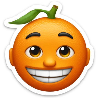 One orange face  sticker