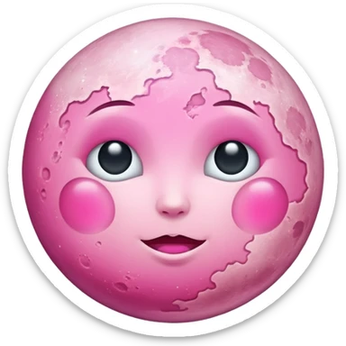 Pink moon sticker