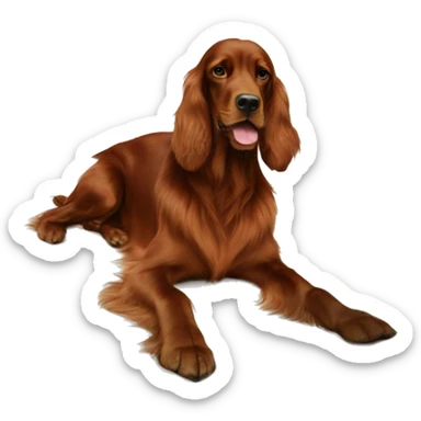 Irish setter and girl blanket sticker