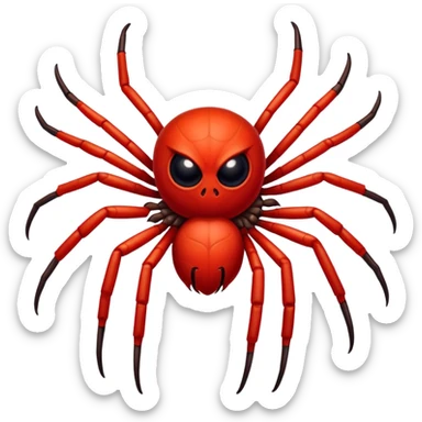 A red spider with human hands instead of legs sticker